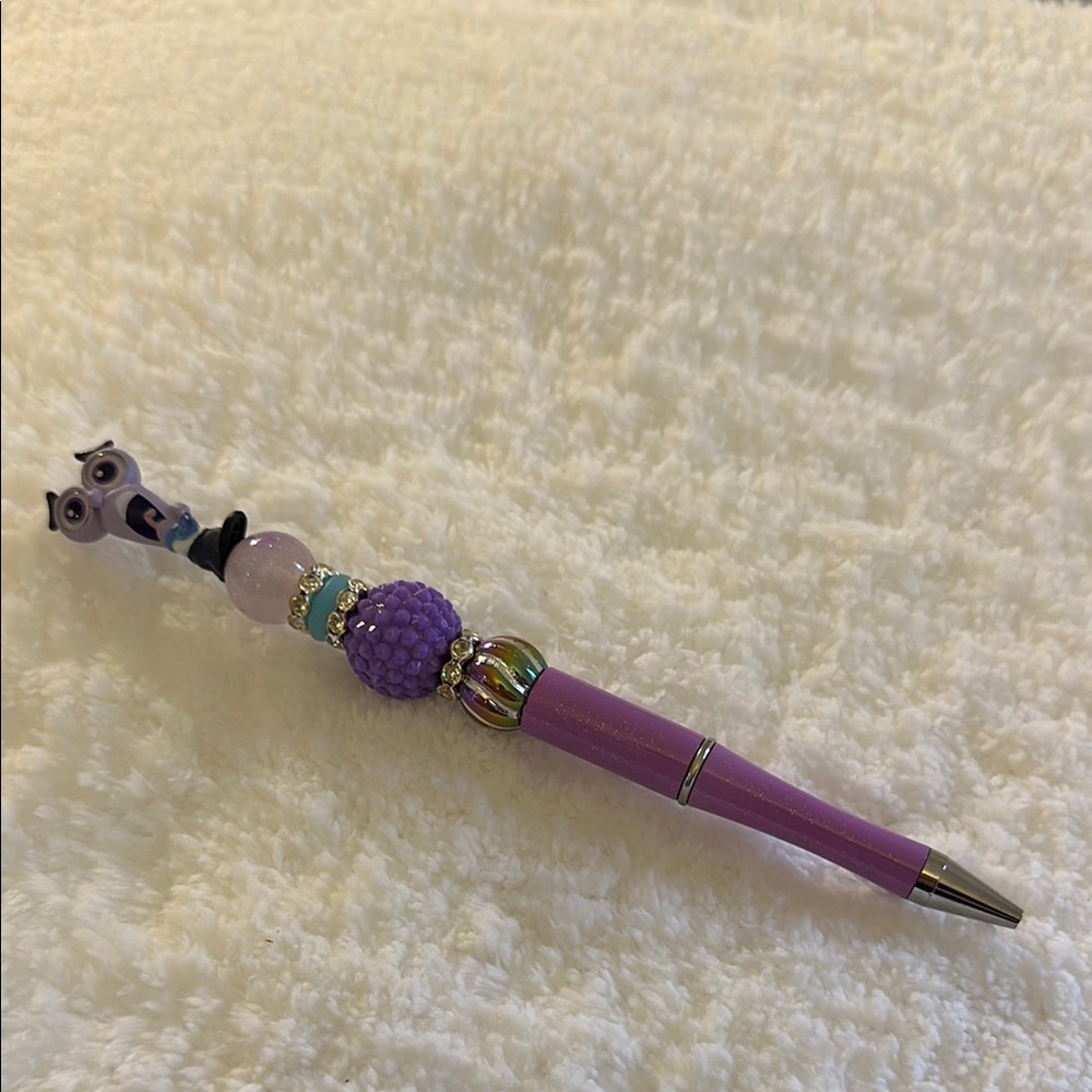 Purple Beaded Pen with Character Top